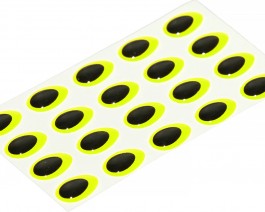 3D Epoxy Teardrop Eyes, Fluo Yellow, 9 mm